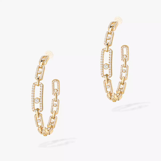 [[⭐Mirelle]Move Link Diamond Hoop Earrings