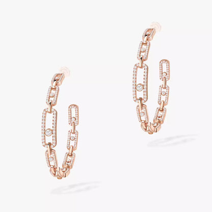 [[⭐Mirelle]Move Link Diamond Hoop Earrings