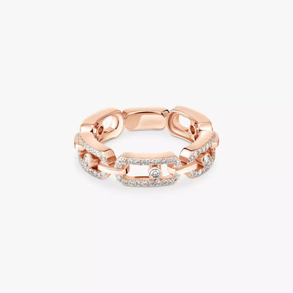 [⭐Mirelle]Move Link Pave_-Set Diamond Ring in Gold