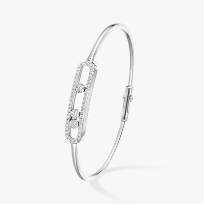 [⭐Mirelle]Move Pavé Diamond Bangle Bracelet M