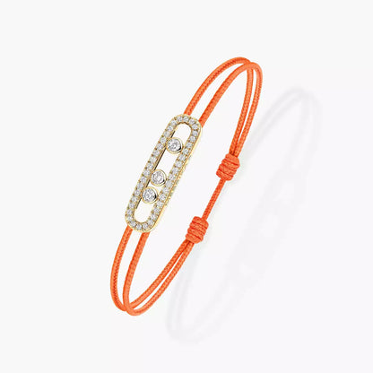 [⭐Mirelle]Messika Care(s) pink cord pavé bracelet