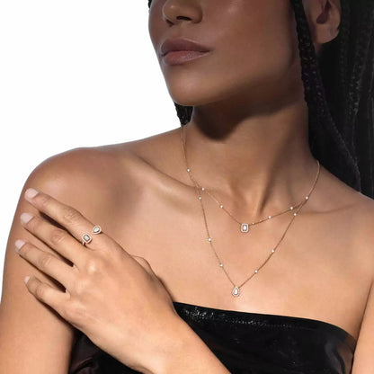[⭐Mirelle]Diamond Necklace My Twin 2 Rows