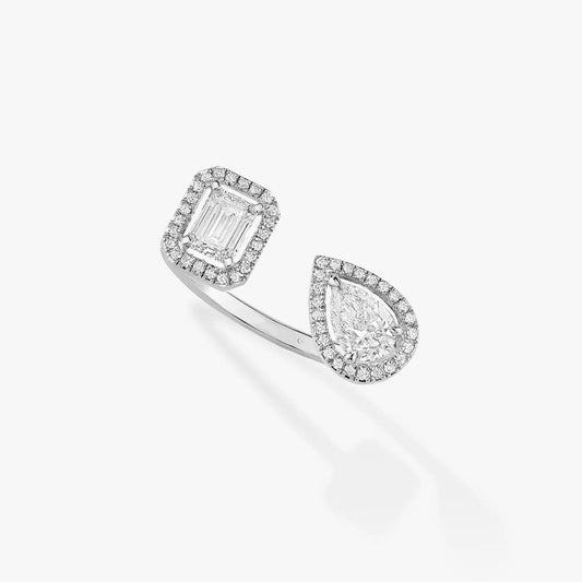 [⭐Mirelle]MY TWIN TOI & MOI SILVER DIAMOND RING