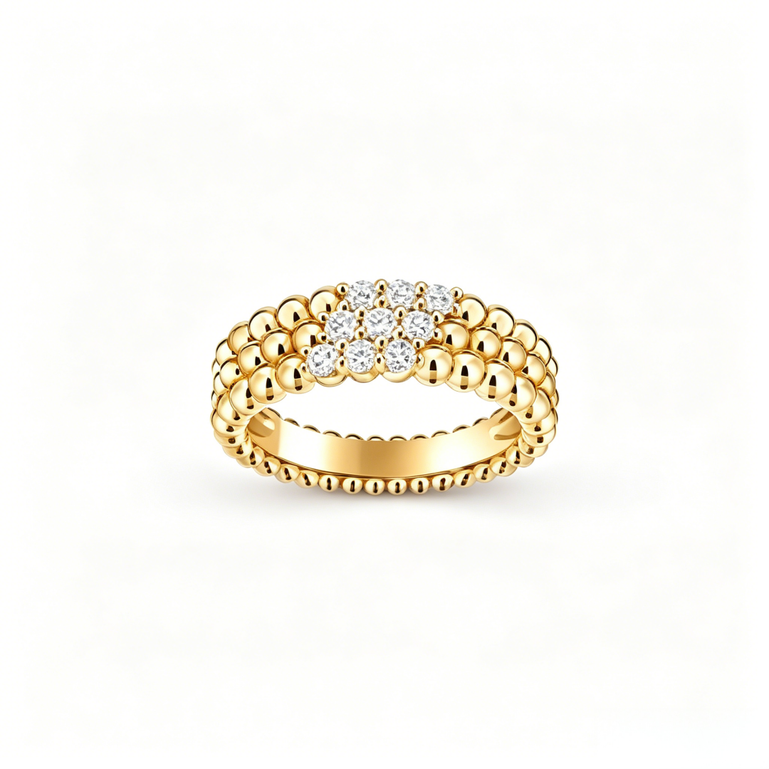 [⭐Mirelle] THREE-ROW DIAMOND RING
