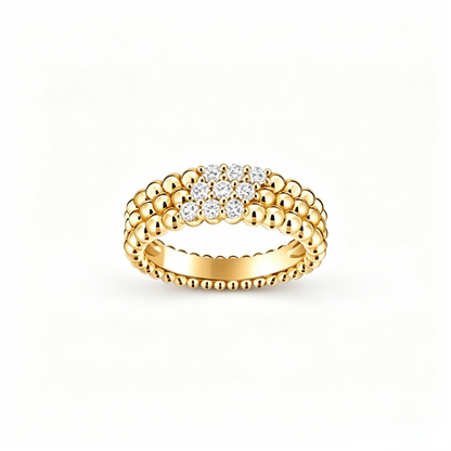 [⭐Mirelle] THREE-ROW DIAMOND RING