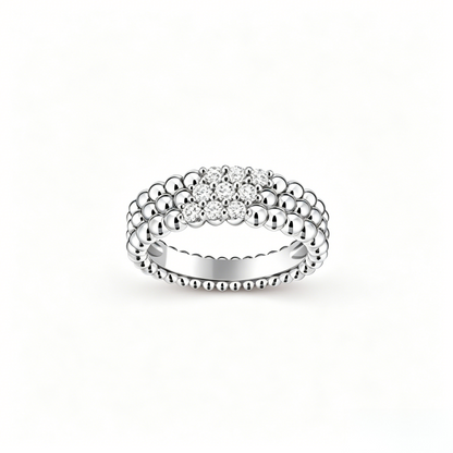 [⭐Mirelle] THREE-ROW DIAMOND RING