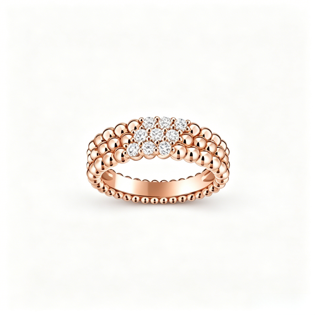 [⭐Mirelle] THREE-ROW DIAMOND RING