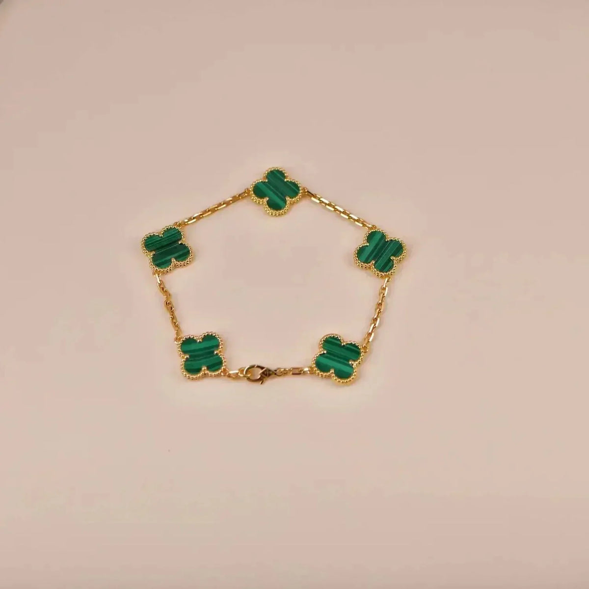 [⭐Mirelle] CLOVER 5 MOTIF MALACHITE BRACELET COLLECTION