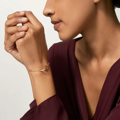[⭐Mirelle]LOVE DOUBLE RING HALF DIAMOND BRACELET