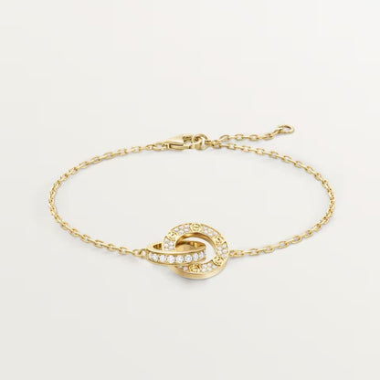 [⭐Mirelle]LOVE DOUBLE RING FULL DIAMOND BRACELET