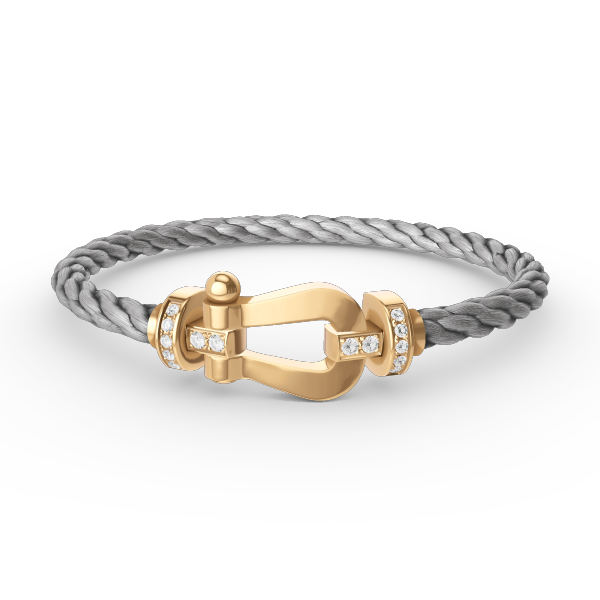[⭐Mirelle]FORCE LARGE HORSESHOE HALF DIAMOND BRACELET GOLD