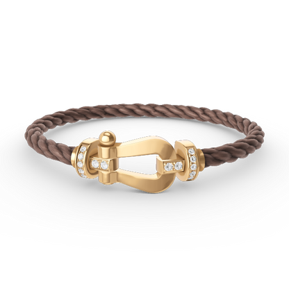 [⭐Mirelle]FORCE LARGE HORSESHOE HALF DIAMOND BRACELET GOLD