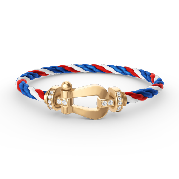 [⭐Mirelle]FORCE LARGE HORSESHOE HALF DIAMOND BRACELET GOLD