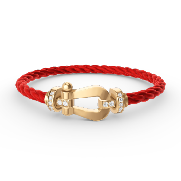 [⭐Mirelle]FORCE LARGE HORSESHOE HALF DIAMOND BRACELET GOLD