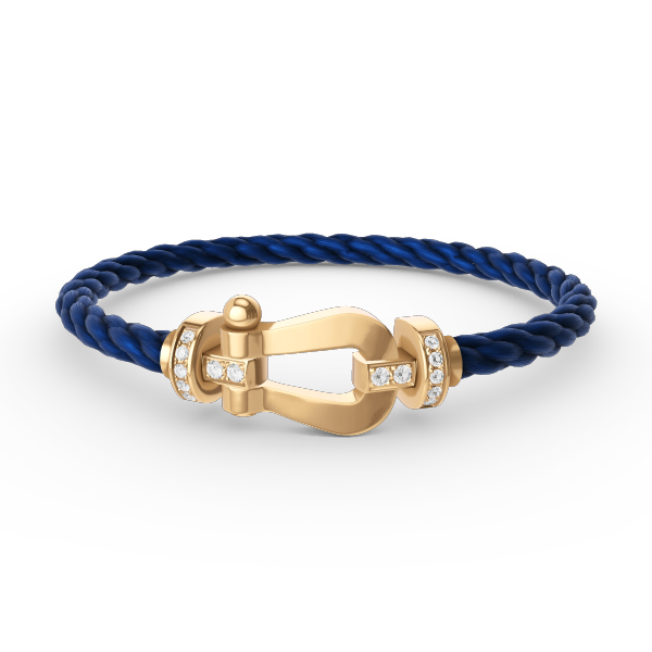 [⭐Mirelle]FORCE LARGE HORSESHOE HALF DIAMOND BRACELET GOLD