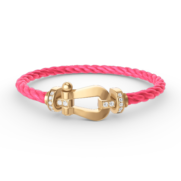 [⭐Mirelle]FORCE LARGE HORSESHOE HALF DIAMOND BRACELET GOLD