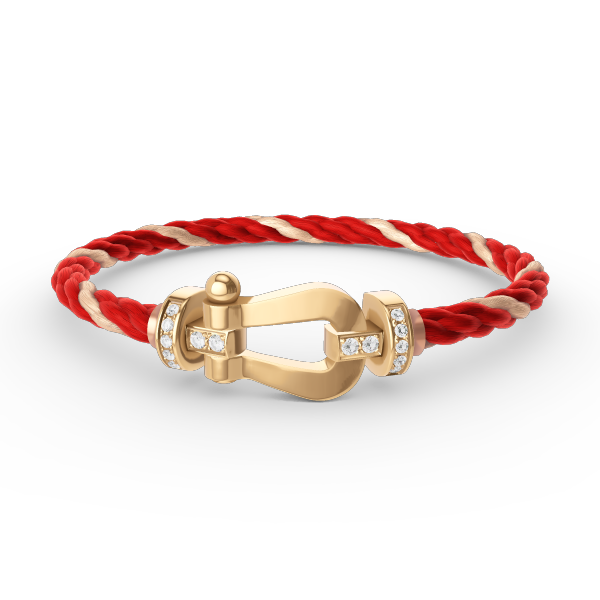 [⭐Mirelle]FORCE LARGE HORSESHOE HALF DIAMOND BRACELET GOLD