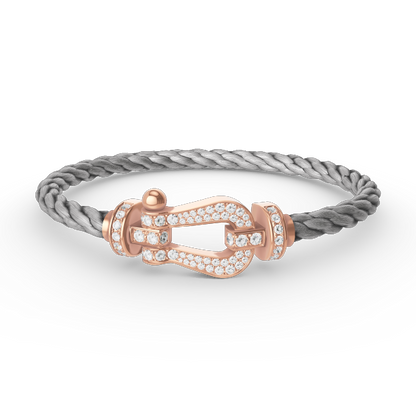 [⭐Mirelle]FORCE LARGE HORSESHOE FULL DIAMOND BRACELET ROSE GOLD