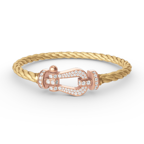 [⭐Mirelle]FORCE LARGE HORSESHOE FULL DIAMOND BRACELET ROSE GOLD