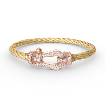 [⭐Mirelle]FORCE LARGE HORSESHOE FULL DIAMOND BRACELET ROSE GOLD