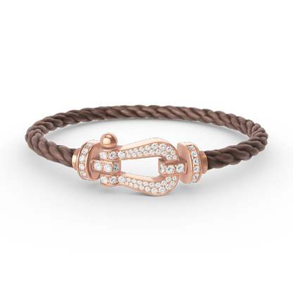 [⭐Mirelle]FORCE LARGE HORSESHOE FULL DIAMOND BRACELET ROSE GOLD