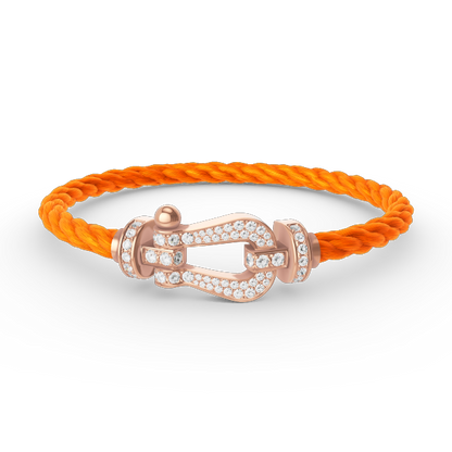 [⭐Mirelle]FORCE LARGE HORSESHOE FULL DIAMOND BRACELET ROSE GOLD
