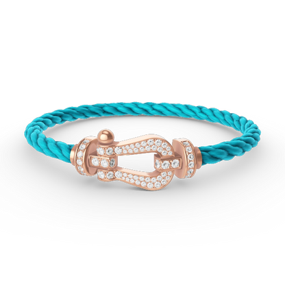 [⭐Mirelle]FORCE LARGE HORSESHOE FULL DIAMOND BRACELET ROSE GOLD