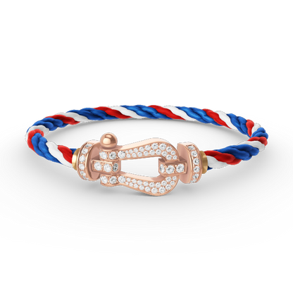 [⭐Mirelle]FORCE LARGE HORSESHOE FULL DIAMOND BRACELET ROSE GOLD