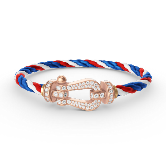 [⭐Mirelle]FORCE LARGE HORSESHOE FULL DIAMOND BRACELET ROSE GOLD