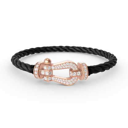 [⭐Mirelle]FORCE LARGE HORSESHOE FULL DIAMOND BRACELET ROSE GOLD