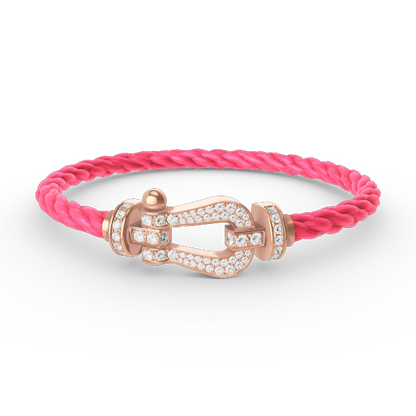 [⭐Mirelle]FORCE LARGE HORSESHOE FULL DIAMOND BRACELET ROSE GOLD