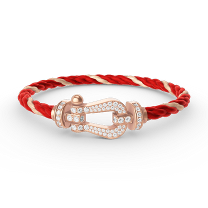 [⭐Mirelle]FORCE LARGE HORSESHOE FULL DIAMOND BRACELET ROSE GOLD