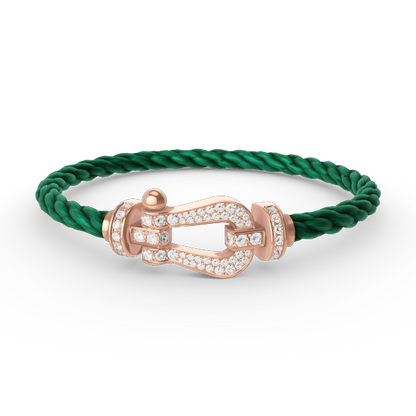 [⭐Mirelle]FORCE LARGE HORSESHOE FULL DIAMOND BRACELET ROSE GOLD