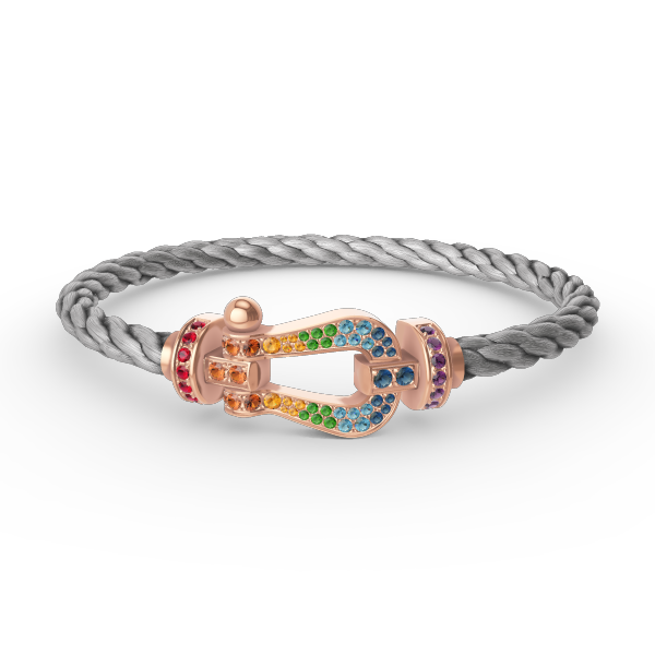 [⭐Mirelle]FORCE LARGE HORSESHOE  COLORED DIAMOND BRACELET ROSE GOLD