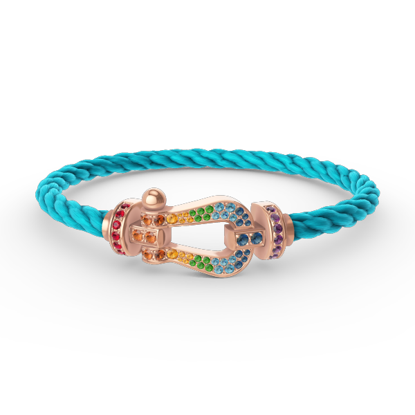 [⭐Mirelle]FORCE LARGE HORSESHOE  COLORED DIAMOND BRACELET ROSE GOLD