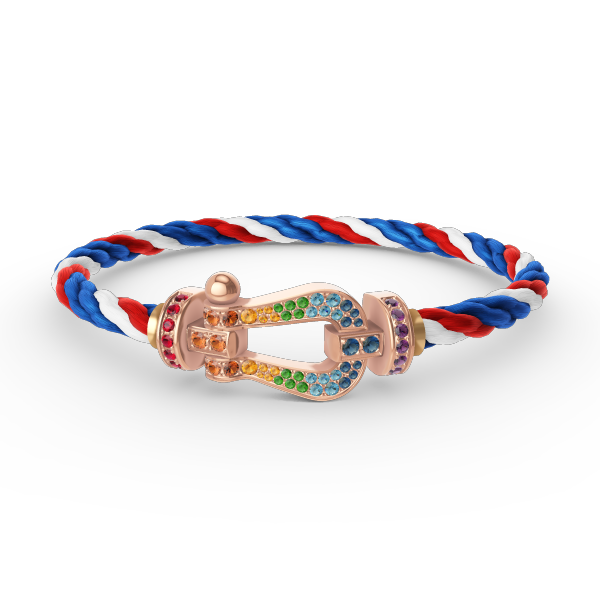 [⭐Mirelle]FORCE LARGE HORSESHOE  COLORED DIAMOND BRACELET ROSE GOLD