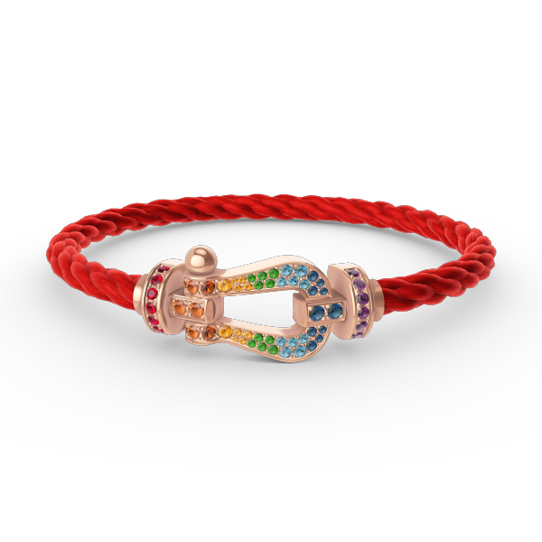 [⭐Mirelle]FORCE LARGE HORSESHOE  COLORED DIAMOND BRACELET ROSE GOLD