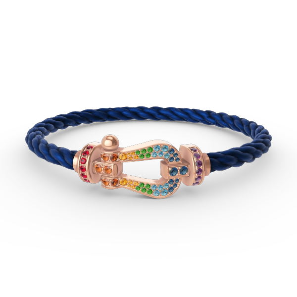 [⭐Mirelle]FORCE LARGE HORSESHOE  COLORED DIAMOND BRACELET ROSE GOLD