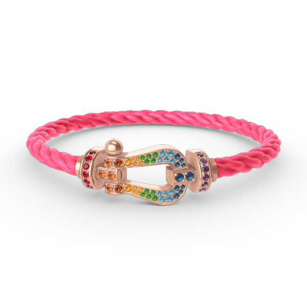 [⭐Mirelle]FORCE LARGE HORSESHOE  COLORED DIAMOND BRACELET ROSE GOLD