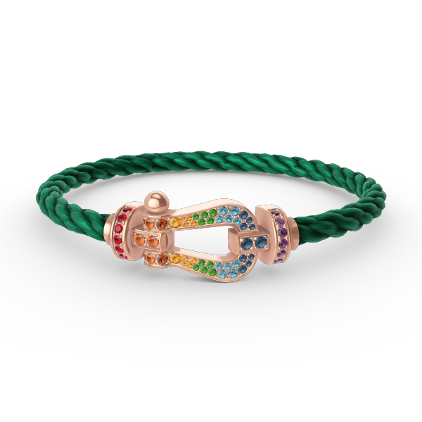 [⭐Mirelle]FORCE LARGE HORSESHOE  COLORED DIAMOND BRACELET ROSE GOLD