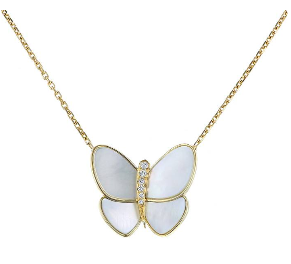 [⭐Mirelle]BUTTERFLY GOLD MOP DIAMOND NECKLACE