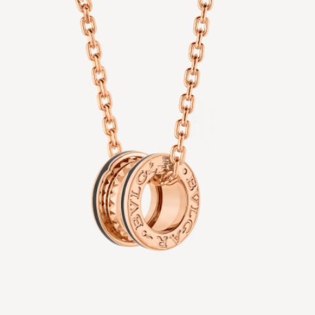 [⭐Mirelle]ZERO 1 ROCK PEDANT PINK GOLD BLACK NECKLACE