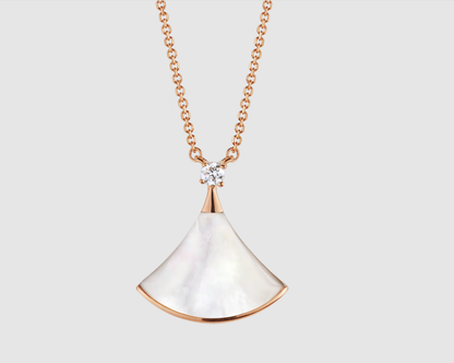 [⭐Mirelle]DREAM NECKLACE WHITE MOP PINK GOLD 1 DIAMOND