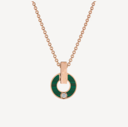 [⭐Mirelle]GARI NECKLACE PINK GOLD MALACHITE