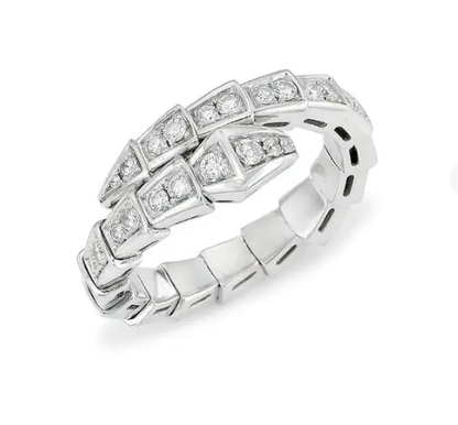 [⭐Mirelle]SERPENTI RING SILVER DIAMOND PAVED 4MM