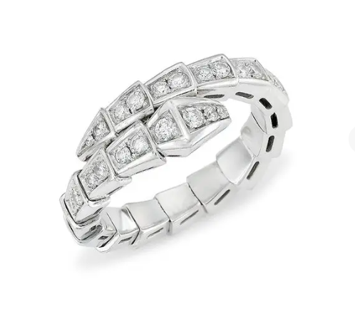 [⭐Mirelle]SERPENTI RING SILVER DIAMOND PAVED 4MM