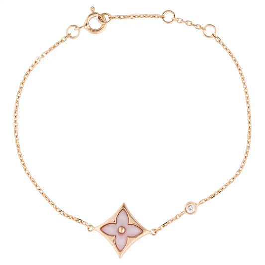 [⭐Mirelle]STAR 1 DIAMOND PINK GOLD BRACELET