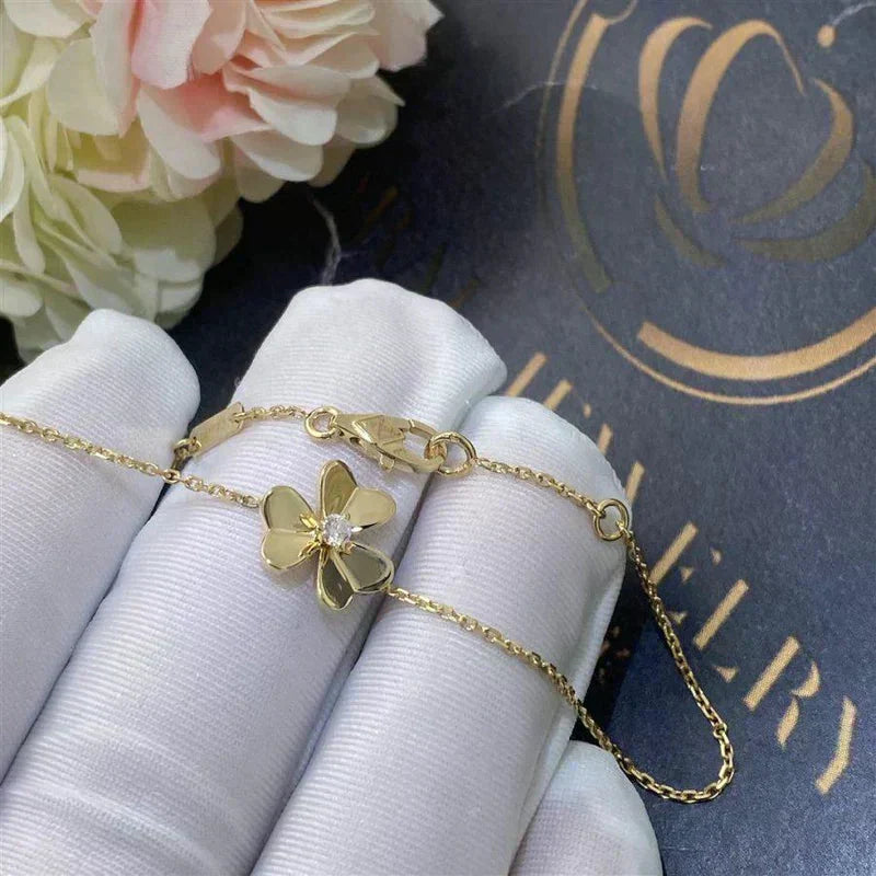 [⭐Mirelle]FRIVOLE GOLD FLOWER PINK MALACHITE BRACELET