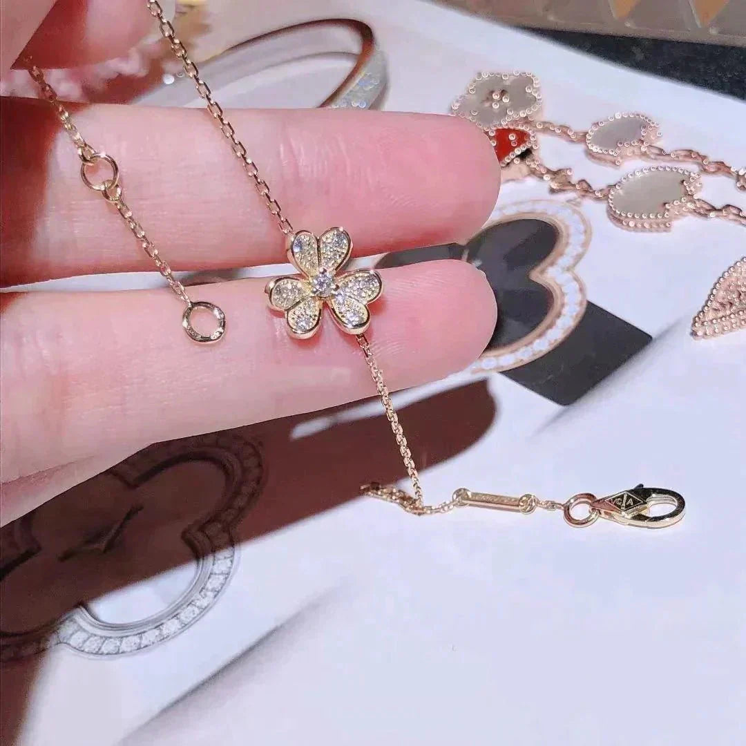 [⭐Mirelle]FRIVOLE GOLD FLOWER DIAMOND BRACELET
