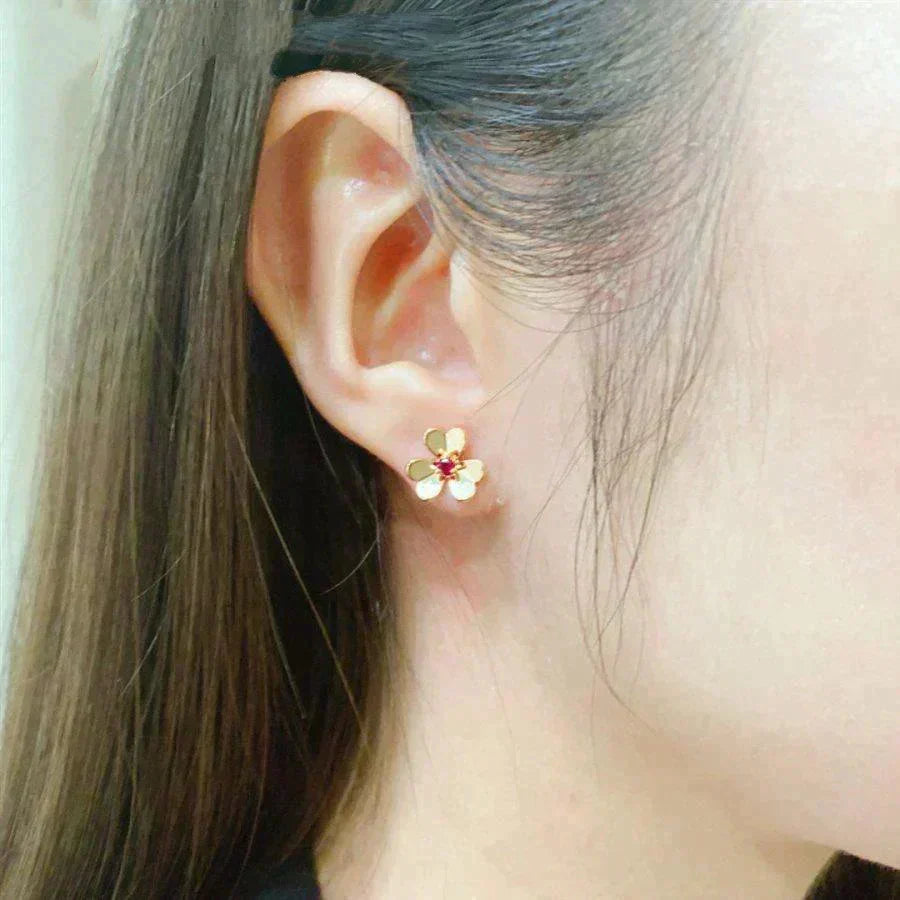 [⭐Mirelle]FRIVOLE  FLOWER PINK EARRINGS